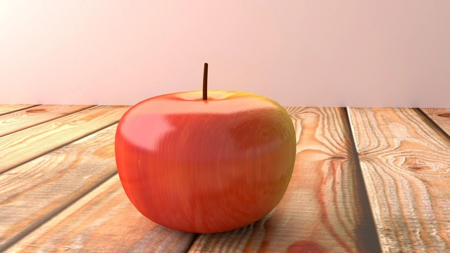 Apple on wooden boards