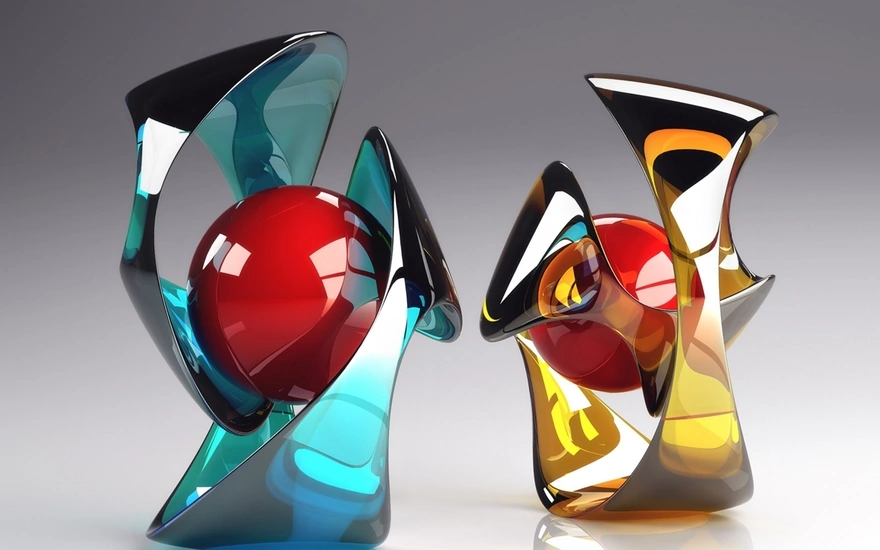 3D figurines of glass