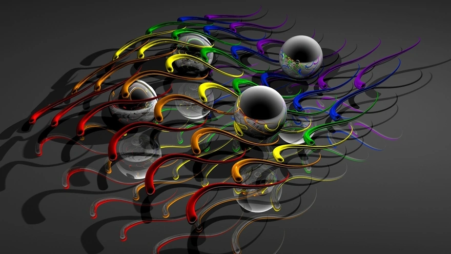 Balls and swirls in 3d style