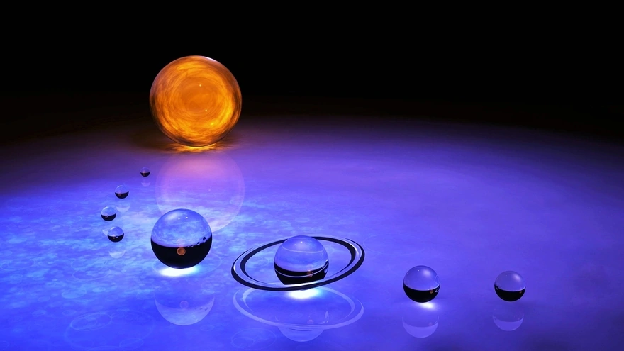 Стеклянная модель солнечной системы