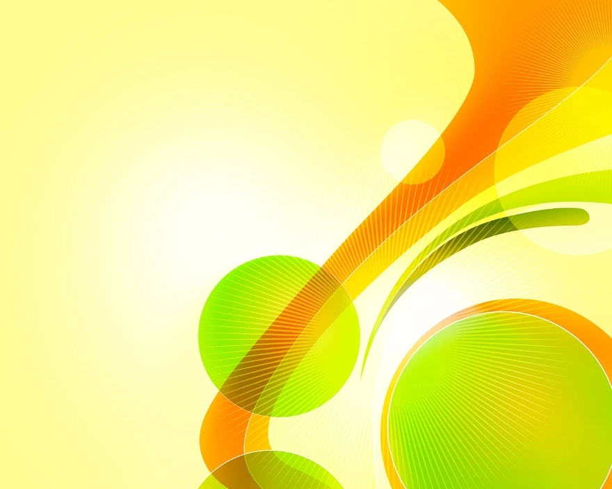 Image: Circles, yellow, green, lines, rays