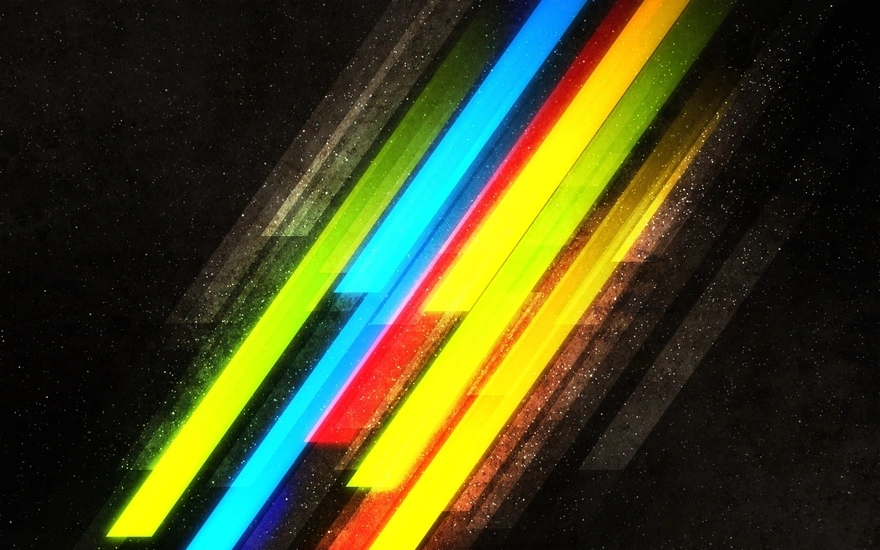 Разноцветные полосы на тёмном фоне усыпанные белыми точками