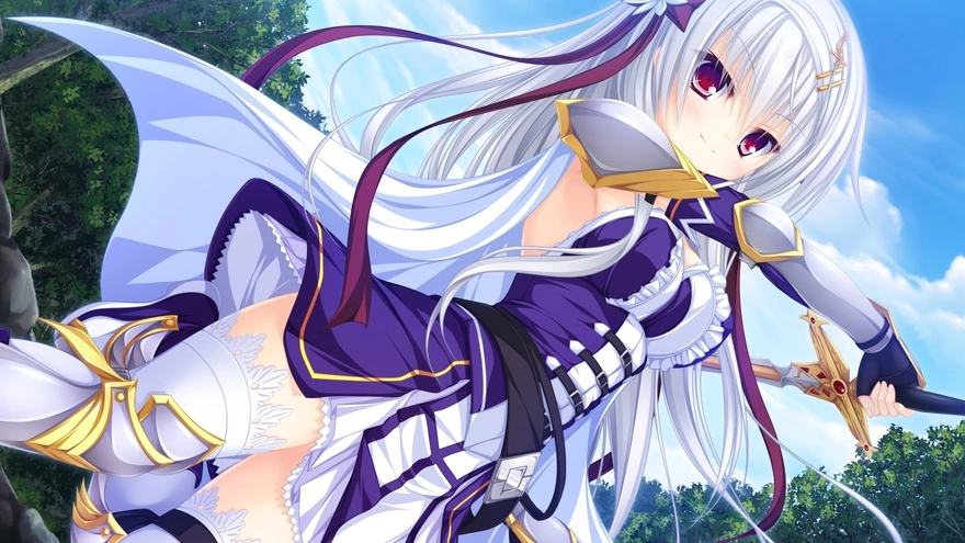 The white-haired girl with a sword