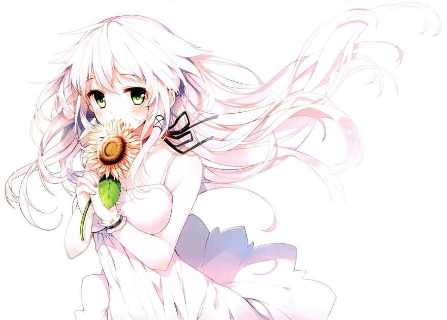 Зеленоглазая девушка с цветком
