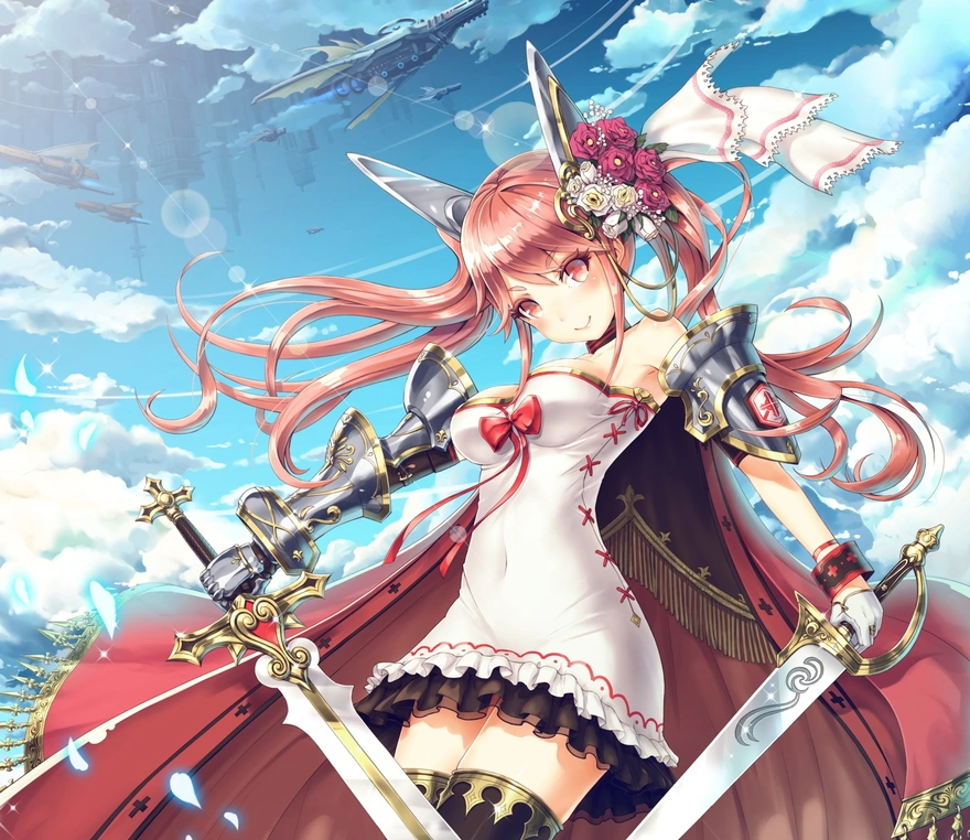Anime girl with swords