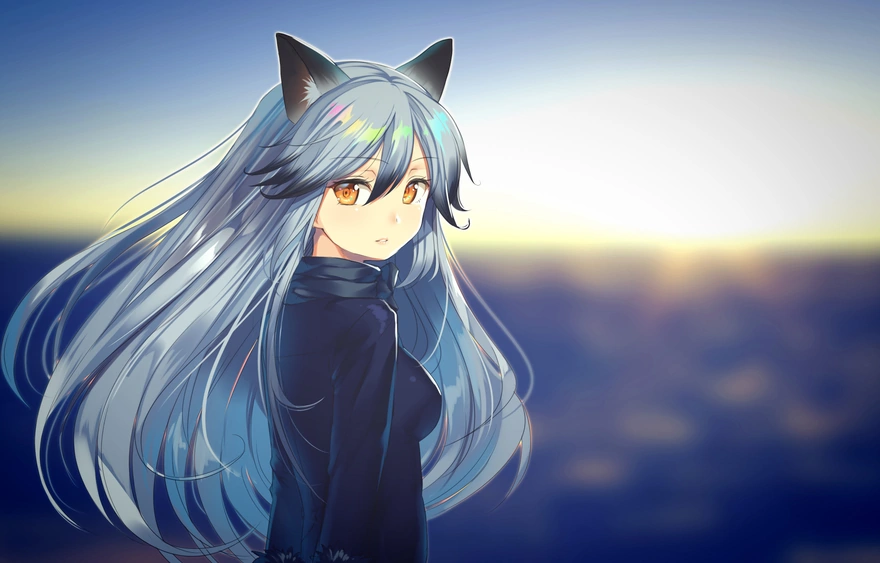 Anime girl with fox ears