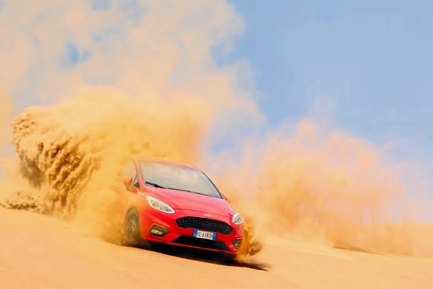 Ford slips in the sand