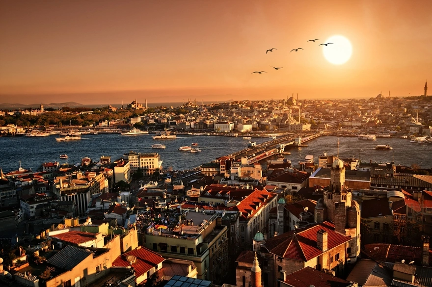 View of the Galata bridge in Istanbul