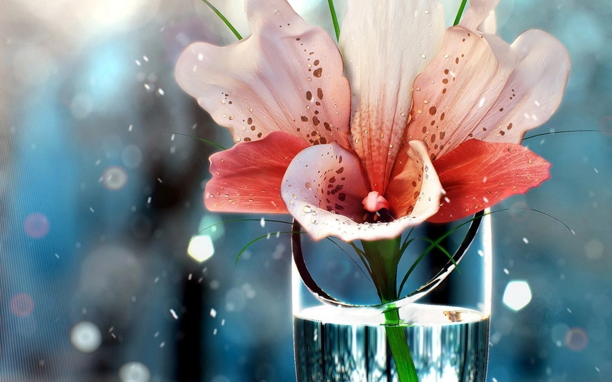 Цветок Лилия в вазе