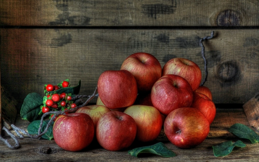 Harvest of apples