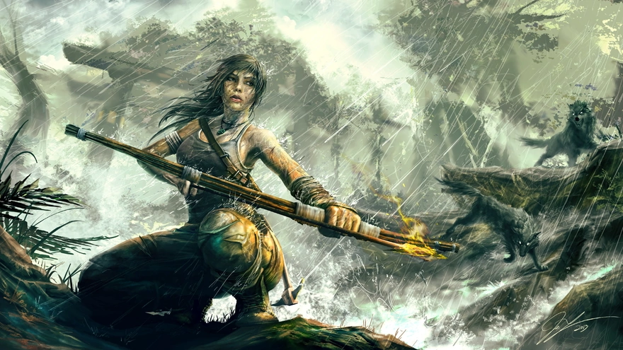 Расхитительница гробниц Лара Крофт из игры Rise of the Tomb Raider