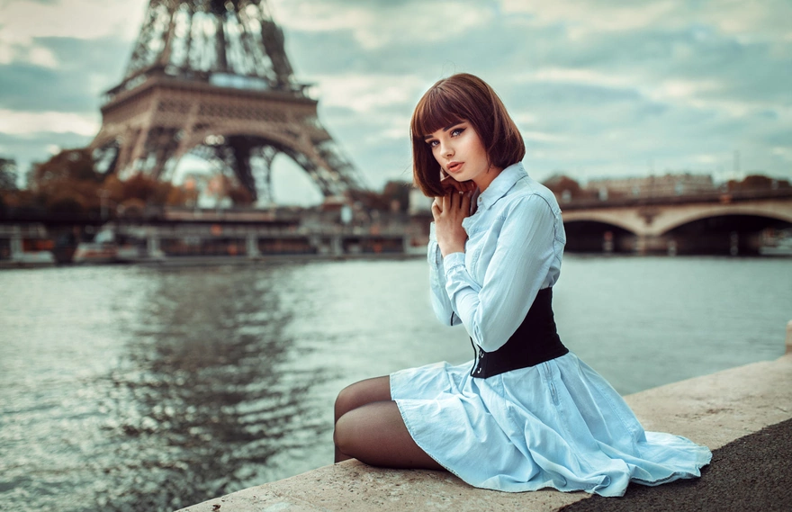 Marie Grippon in Paris at the photo shoot