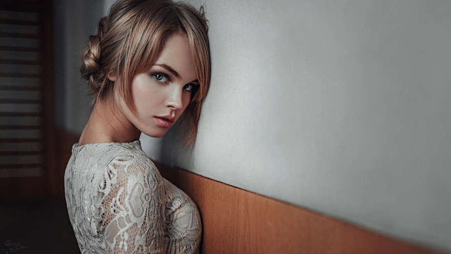 Image: Girl, model, Anastasia Shcheglova, look, wall, hairstyle, Gera