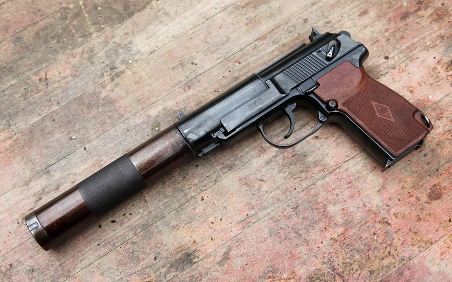 A Makarov pistol with a silencer