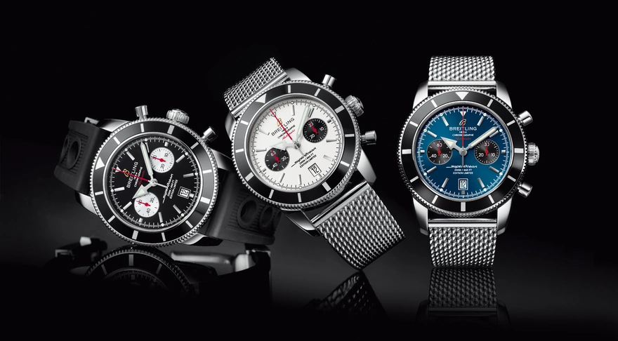 Разный дизайн наручных часов швейцарской марки Breitling 