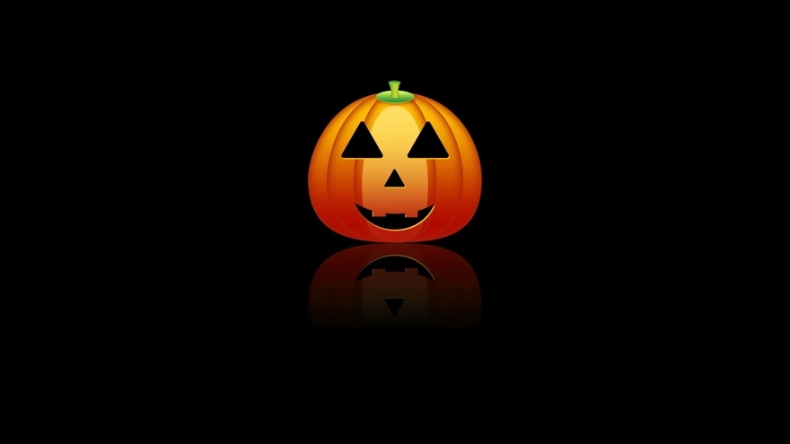 Картинка: halloween, хэллоуин, тыква, отражение, чёрный фон