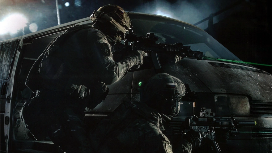 Image: Soldiers, weapons, gun, machine, night, alpha unit, Russian