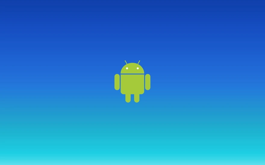 Android на синем фоне