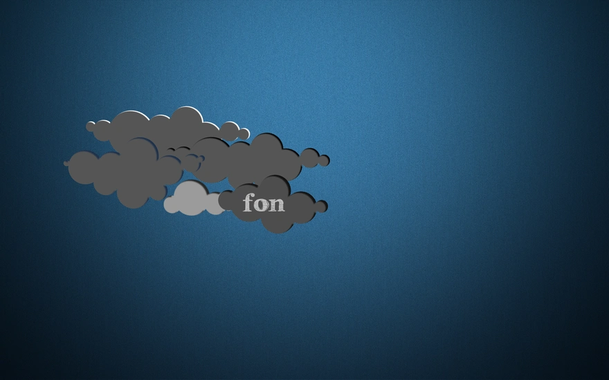 Облака на синем фоне с надписью "fon"