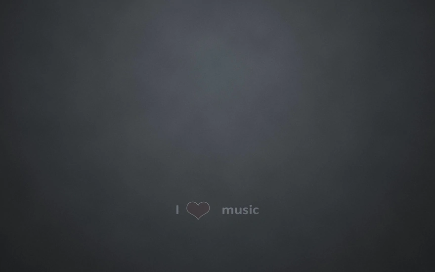 Серый фон с надписью I love music