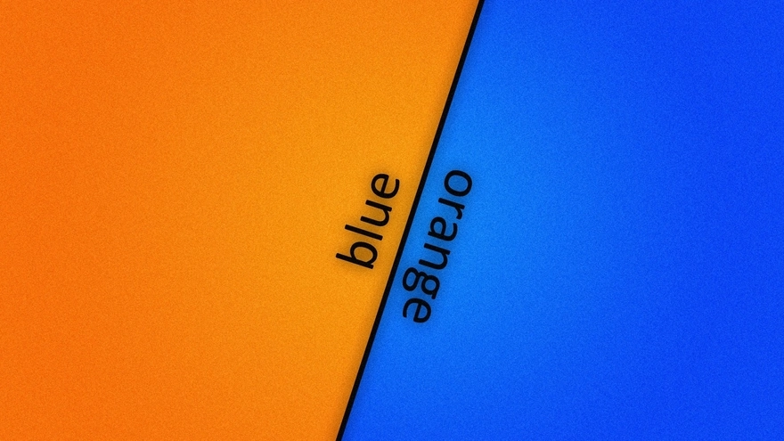 Оранжевый и голубой фон на рабочий стол