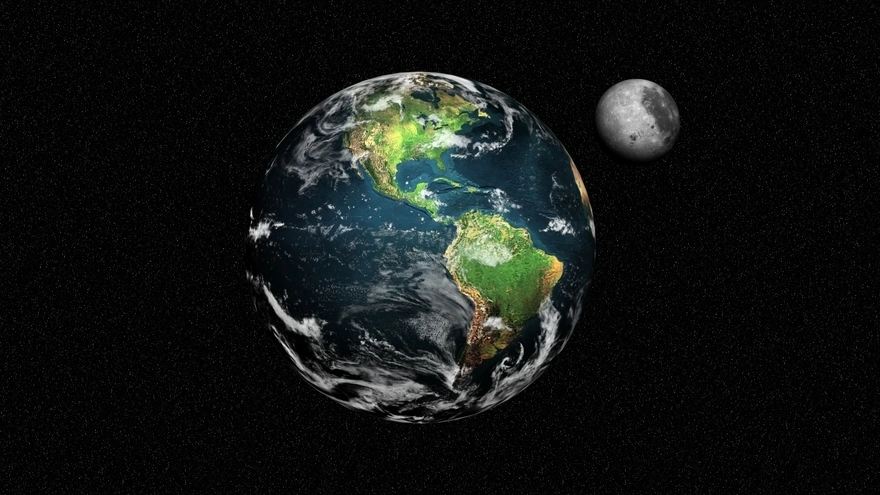 Планета Земля и её спутник Луна