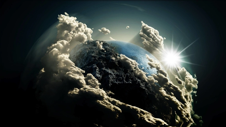 Планета Земля в облаках