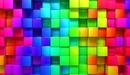 Картинка: Разноцветные 3D кубики стеной