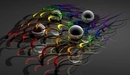Image: Balls and swirls in 3d style.