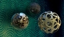 Картинка: Три шара с разными узорами.