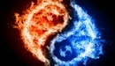 Картинка: Символ Инь и Янь в виде огня.