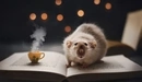 Картинка: Крыска сидит на книжке