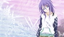 Картинка: Аниме-девушка с фиолетовыми волосами.