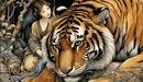 Image: girl and tiger