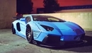 Картинка: Спортивный Lamborghini Aventador голубого цвета.