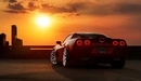 Картинка: Chevrolet Corvette Z06 на фоне заката.