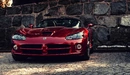 Image: Beautiful cherry color of the sports car - Dodge Viper.