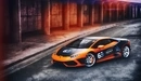 Картинка: Тюнингованный Lamborghini Huracan на дороге.