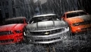 Image: Supercars in the rain.