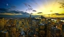 Image: Panoramic view of new York city at sunset.