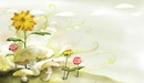 Image: Painted mushrooms and flowers