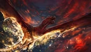 Картинка: Красный летящий дракон