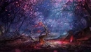 Картинка: Ночной лес сакуры