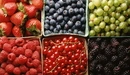Image: Six boxes with different berries.