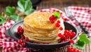 Image: Delicious pancakes with red currants.