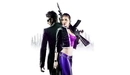 Image: A man and a woman with a gun in his hand on white background from the game Saints Row The Third.