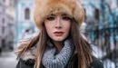Image: Beautiful woman in fur hat