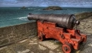 Image: Gun on the wall defensive fortress in Saint-Malo.