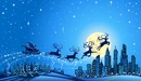 Картинка: Санта Клаус в ночном небе перед Рождеством