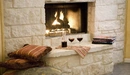 Image: The wine by the fireplace.